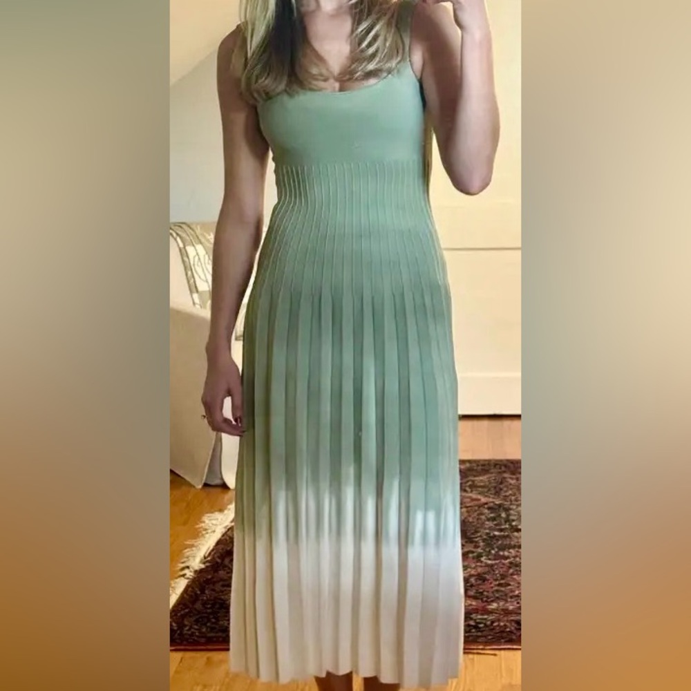 πΊπHPππΊ NWT Staud Ellison Midi Dress Jade Tie Dye πRareπ - Picture 6 of 16